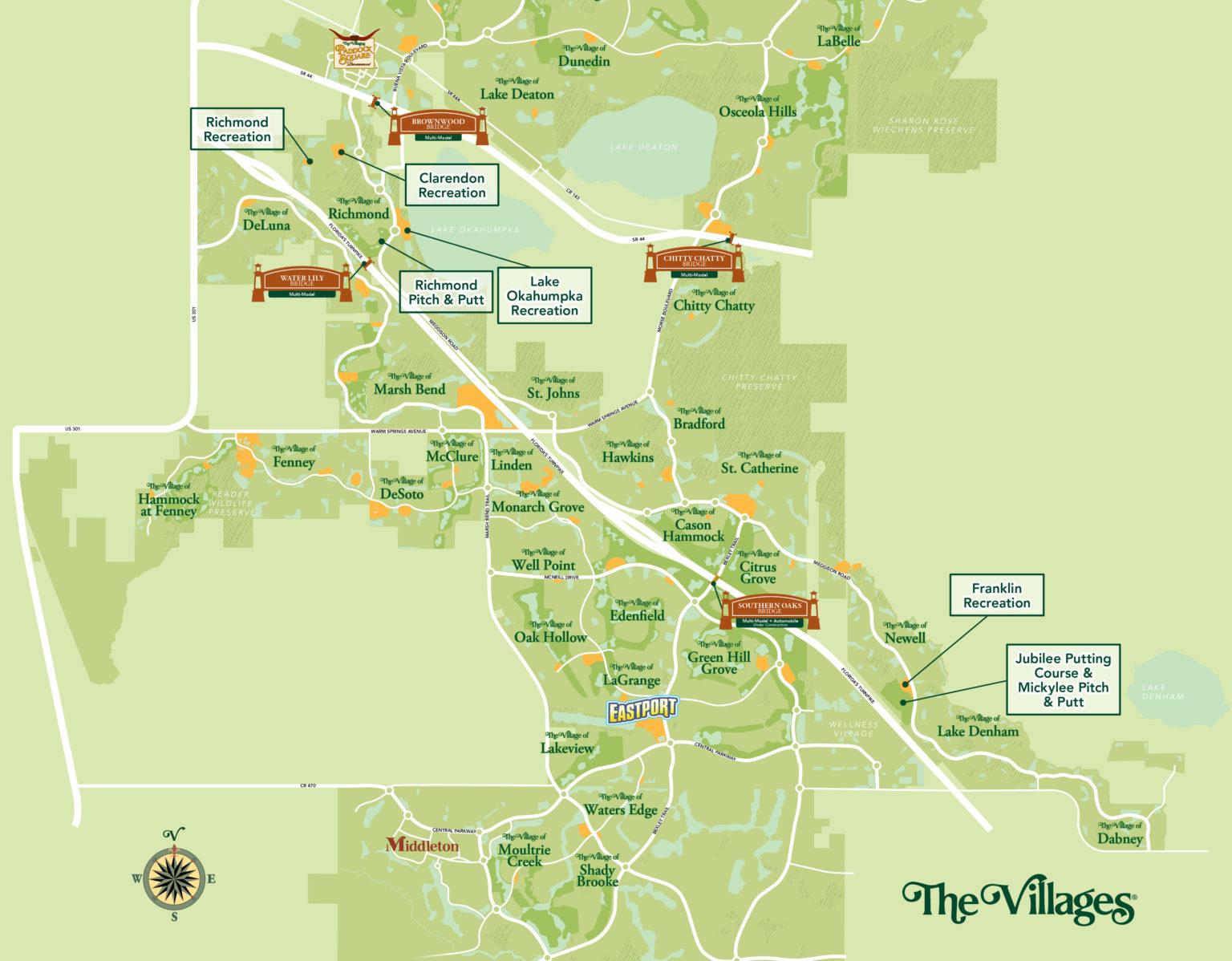 The Villages Florida 39 s Friendliest - New Recreation Experiences Map 1536x1198